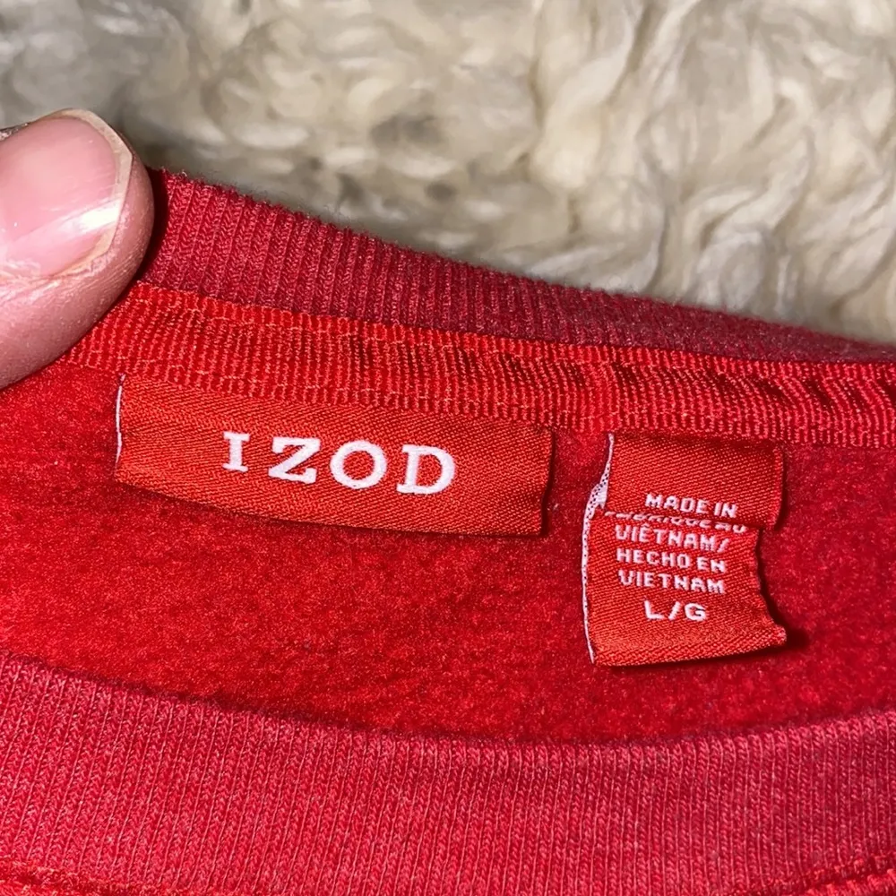 Izod Red Women’s Long Sleeve Pullover Sweatshirt EUC Sz Lg Cozy Comfy Contempo - Image 5