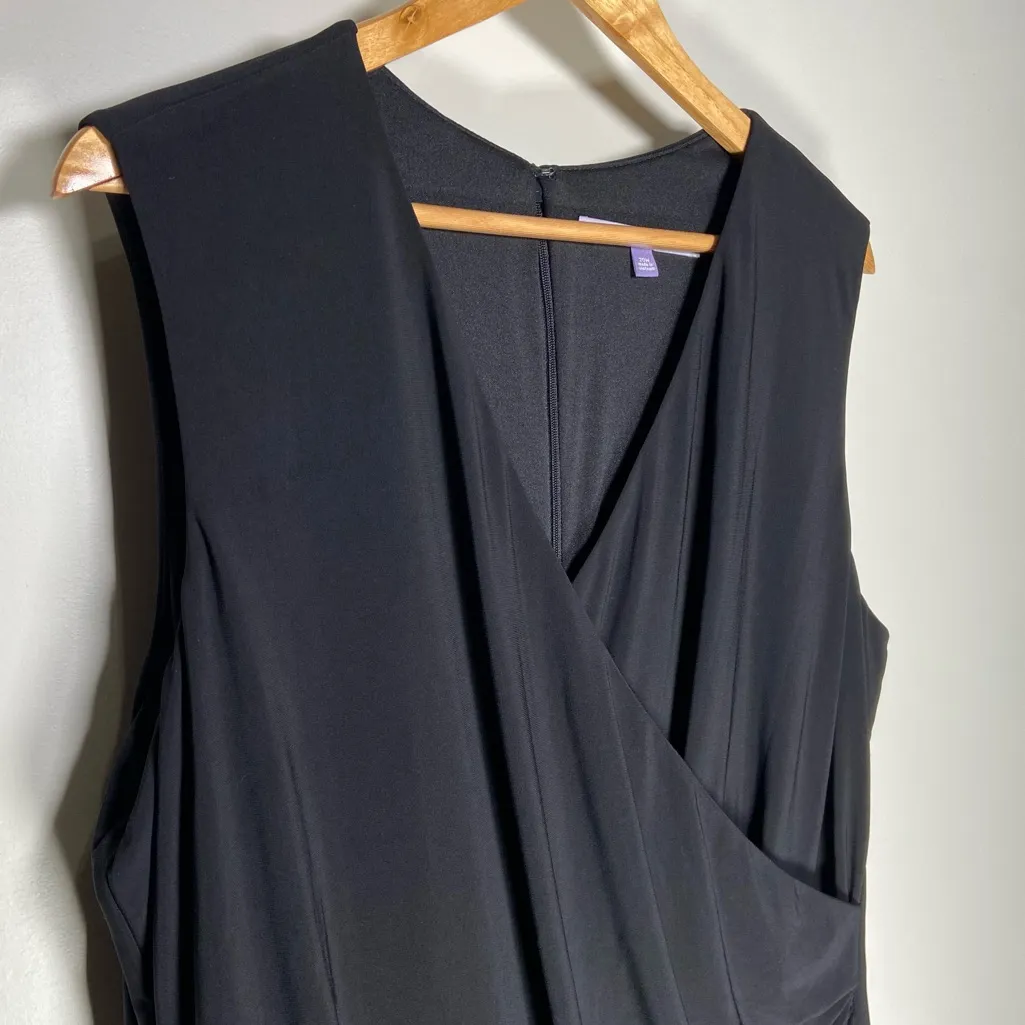 Carmen Marc Valvo Black Asymmetrical Mini Dress Whimsygoth Fairy Y2K Classy 20W - Image 5