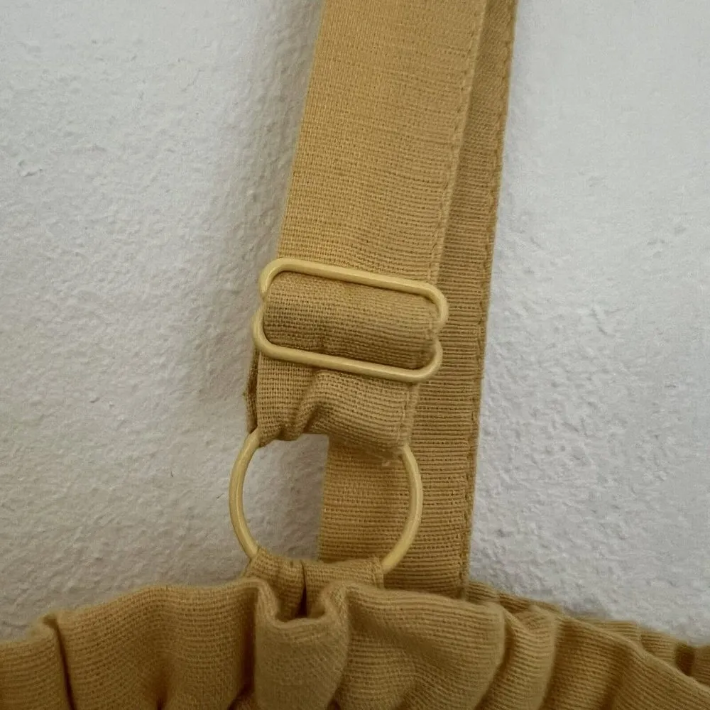 American Eagle LINEN Smocked Dress Ruffle Tank XLARGE Yellow NWT - Image 8