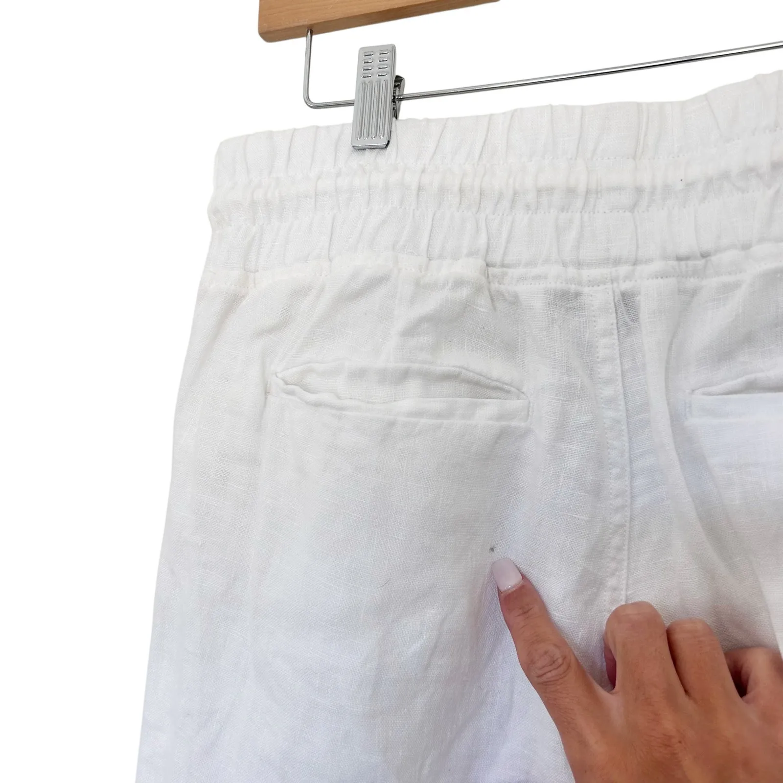 Athleta White Cabo Linen Joggers Sz 8 - Image 6