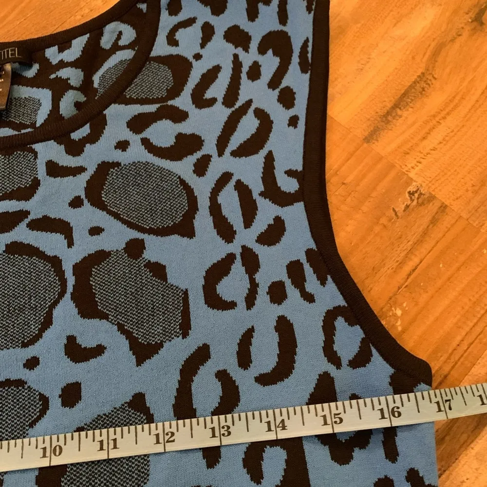 Ohne Titel Suspension Blue Animal Print Knit Sweater Dress L Large EUC - Image 10