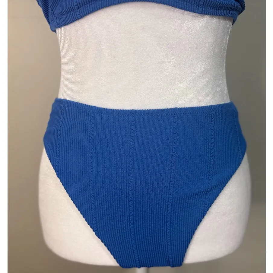 Aerie Blue Bikini Small Top and Medium High Cut Bottom S/M - Image 3