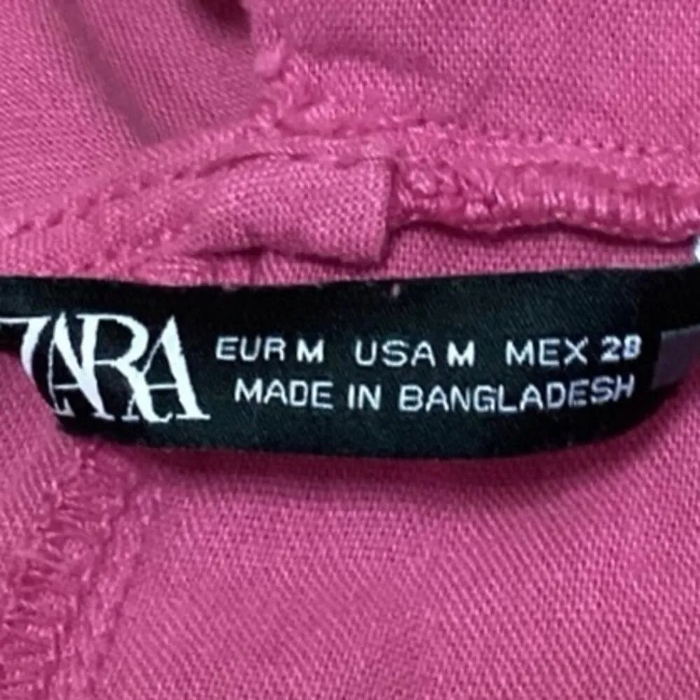 Zara Pink Square Neck Sleeveless Lace Up A-Line Flare Cami Tank Mini Dress Sz M - Image 3