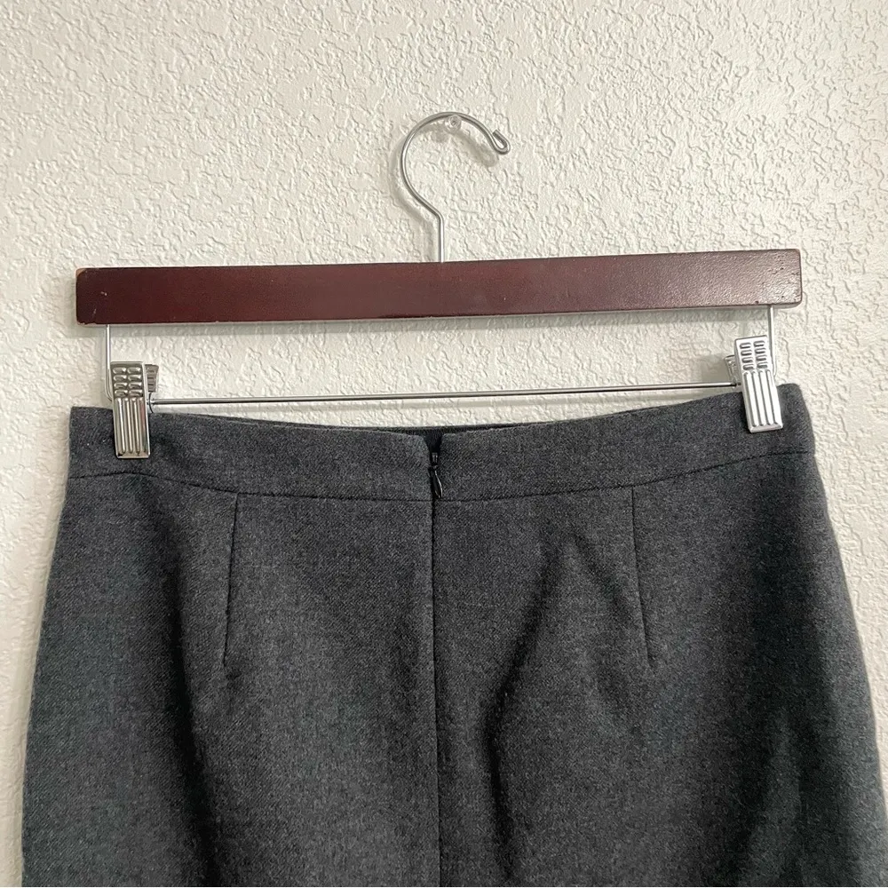 J Crew Womens Skirt Gray Grey Wool No2 Pencil Lined Back Slit Size 2 - Image 5