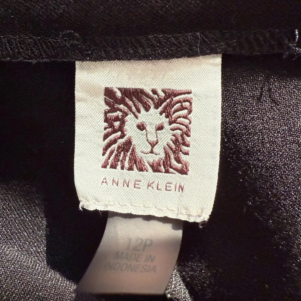 Ann Klein Black Straight Leg Ankle Women’s Dress Pants 12 Petite - Image 3