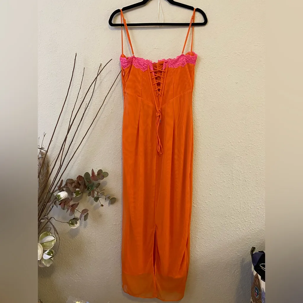 HOUSE OF CB 'Aiza' Flame Orange Maxi Dress NWOT size‎ XL - Image 10