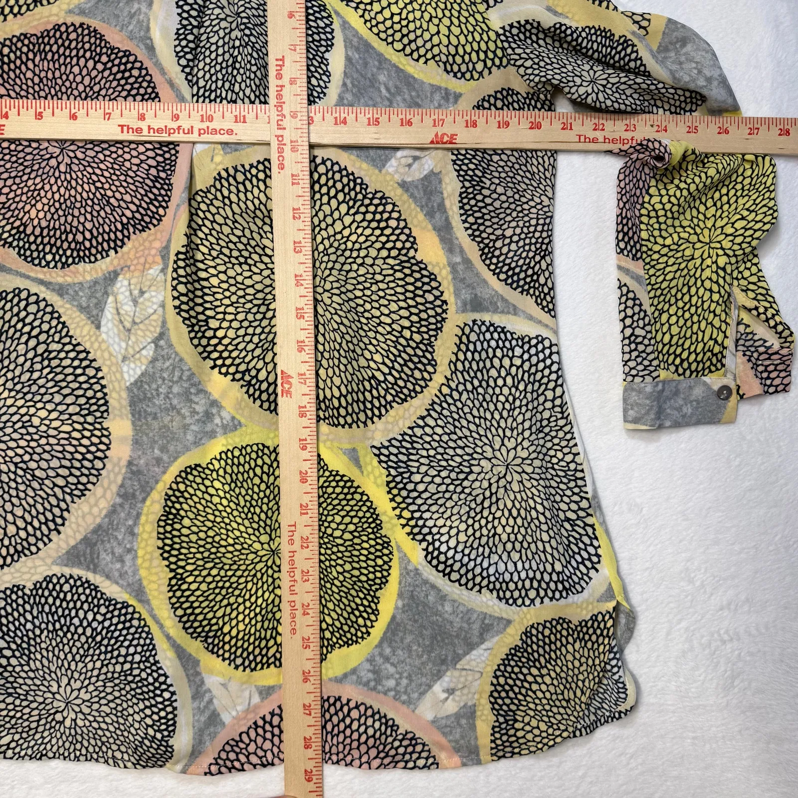 Nic Zoe S Lightweight Buttoned Top Citrus Abstract‎ Floral Workwear Statement - Image 6