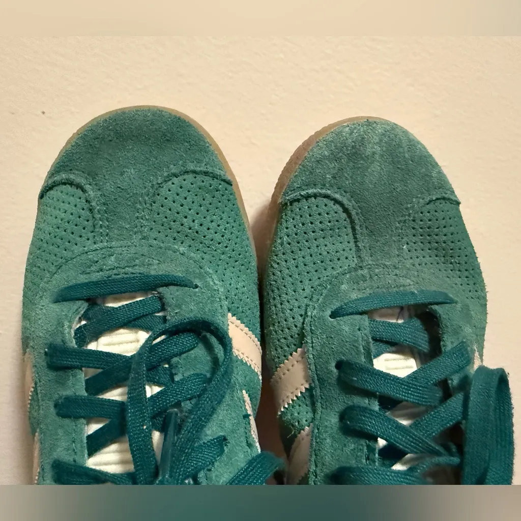 Adidas Gazelle Shoes Collegiate Green Beige - Image 6