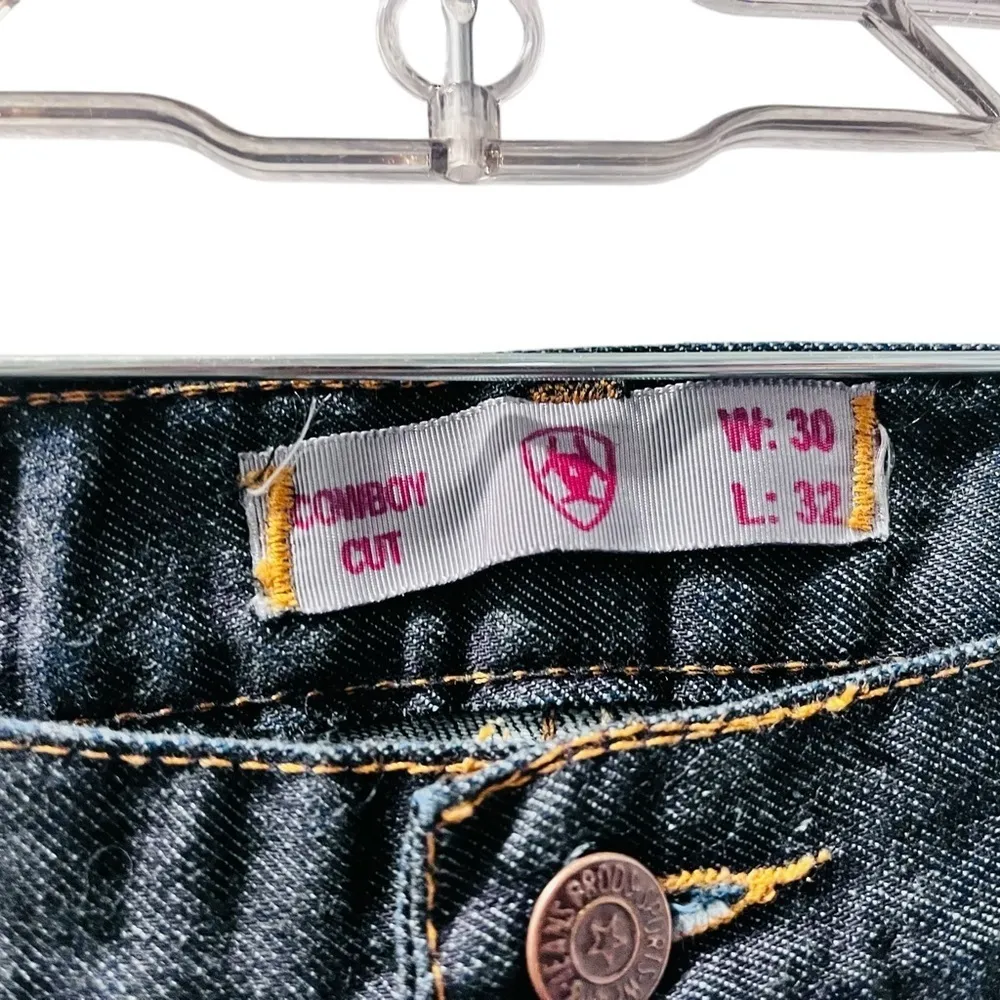 Ariat Cowboy Cut Dark Wash Jeans Size 30x32 Embroidered Casual Western Rodeo - Image 4