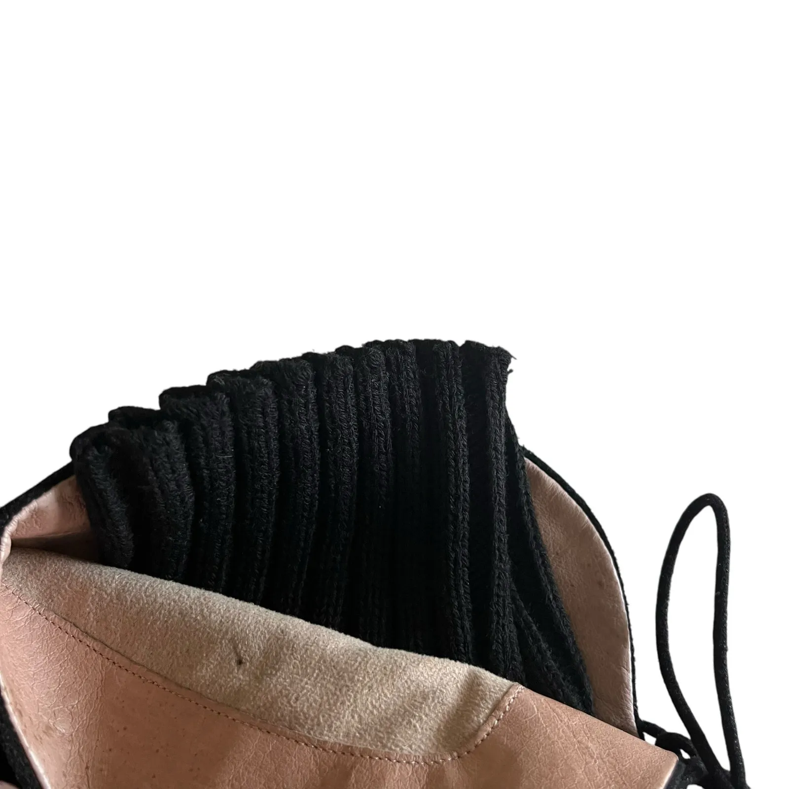 Lands’ End Black Suede Knee High Lace Up Winter Riding Boots Women’s Size 6B - Image 4