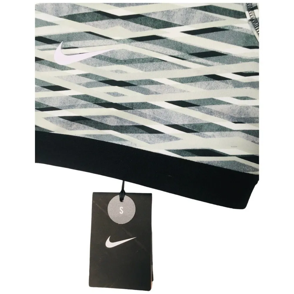 New Nike Pro Criss Cross Bra Top Dry Fit Workout Logo Athletic Geometric Gray S - Image 5