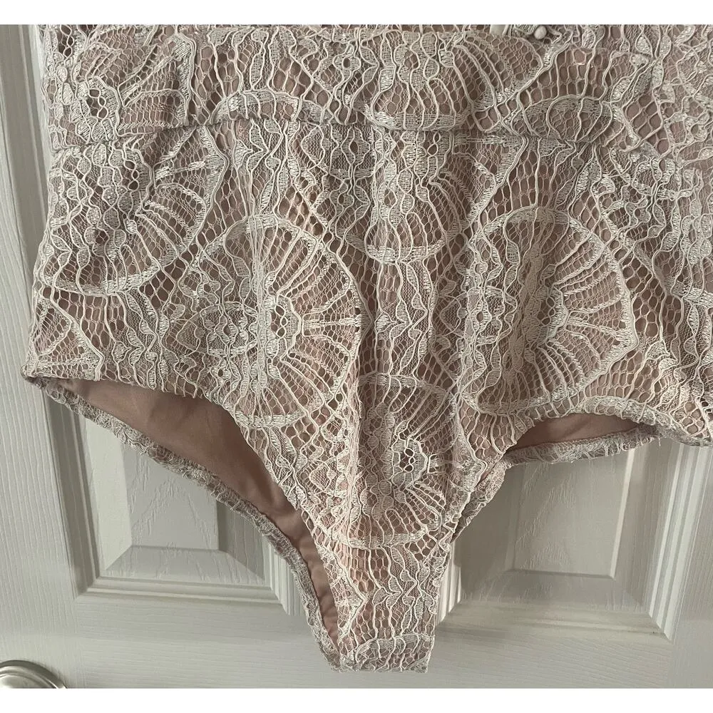 Tea and Cup Bodysuit ruffle sleeveless , Size L, $22, b52 White Size L - Image 3