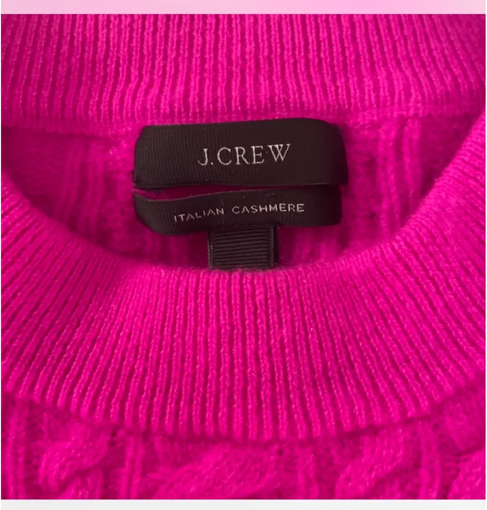 j crew hot pink cropped sweater - Image 2