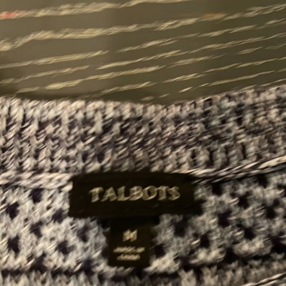 TALBOTS Navy/Blue Sweater with Unique Design, Cotton Blend, Size Medium - Image 8