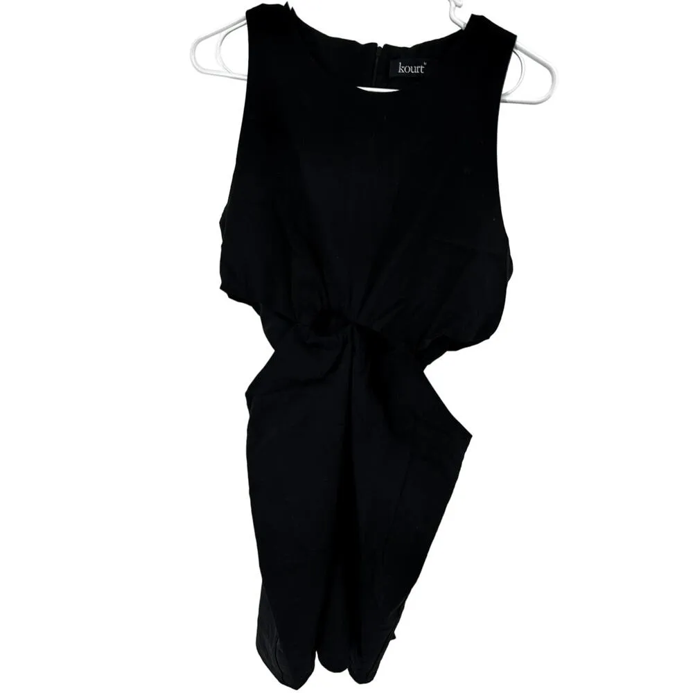 Kourt Vivi Tank Dress Cut Out Sleeveless Mini Night Out Cocktail Party Black M Size M - Image 2