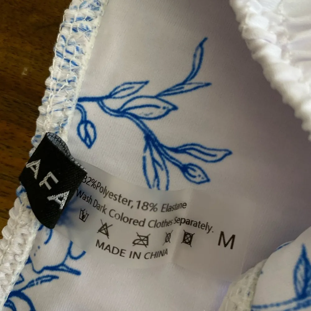 Volafa Blue and White Floral Bikini Set Size Midium Size M - Image 9