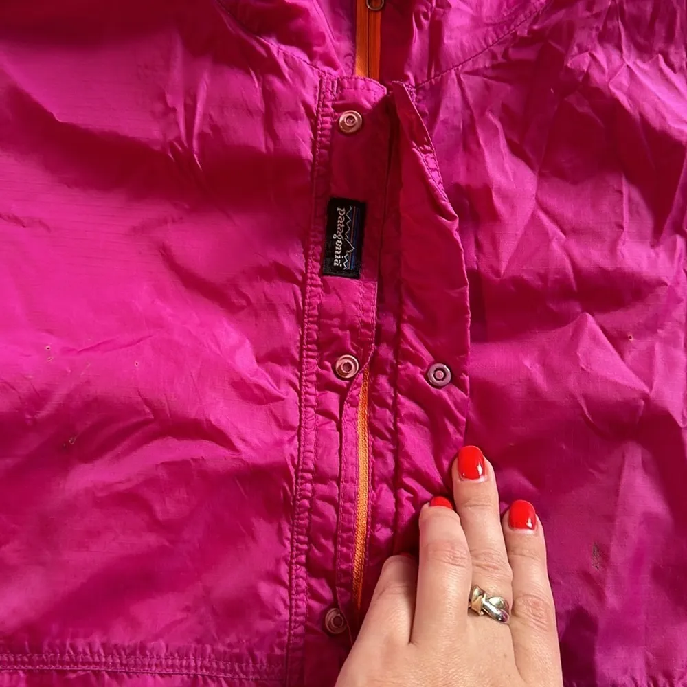 Patagonia 90s VINTAGE  PINK ORANGR REVERSIBLE HALF ZIP PULLOVER WINDBREAKER - Image 7
