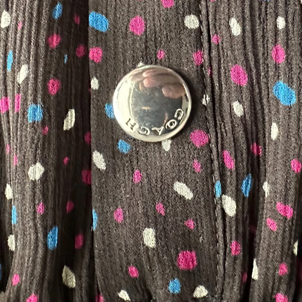 Coach Black Skirt with Multicolor Dots - Image 3