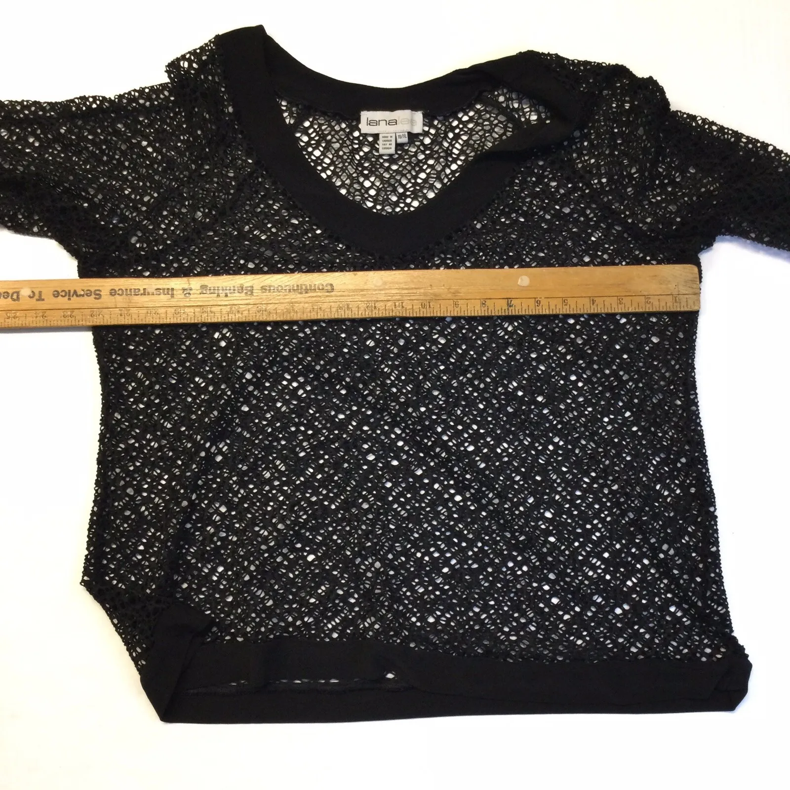 Lanalee Womens XL Top 3/4 Sleeves Fisherman Fabric‎ With A Ribbed V - Image 5