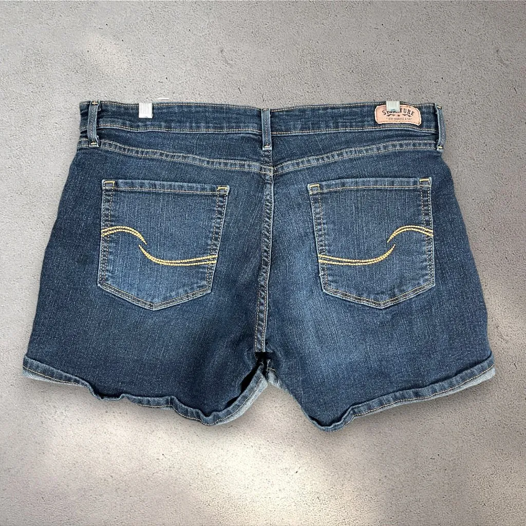 Signature by Levi Strauss Modern Shorts Women's 14 W32 High-Rise Denim Coastal - Image 2