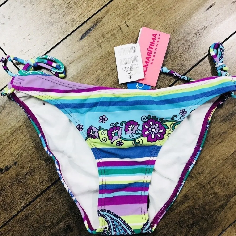 CIA.MARITIMA Small Side Tie Striped Bikini bottom - Image 8