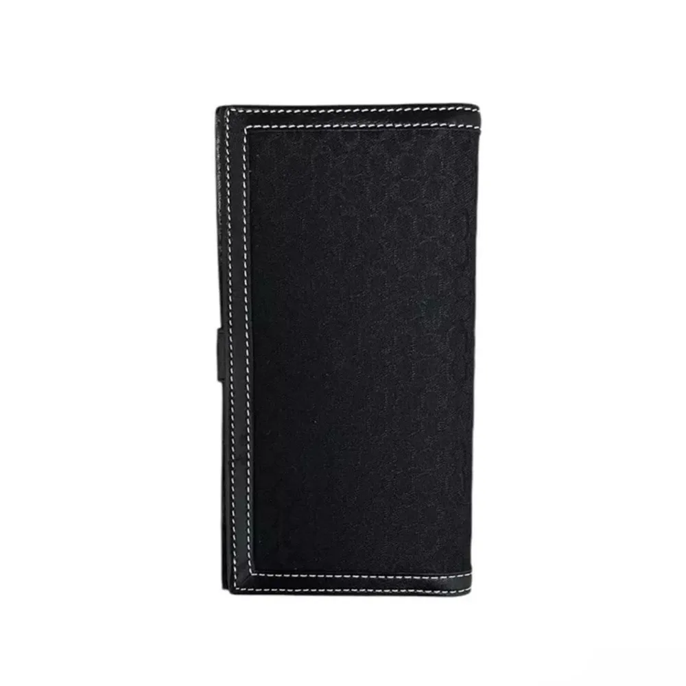Coach Hampton Signature Black Buckle Wallet With Insert Tri-Fold 8” - Image 16