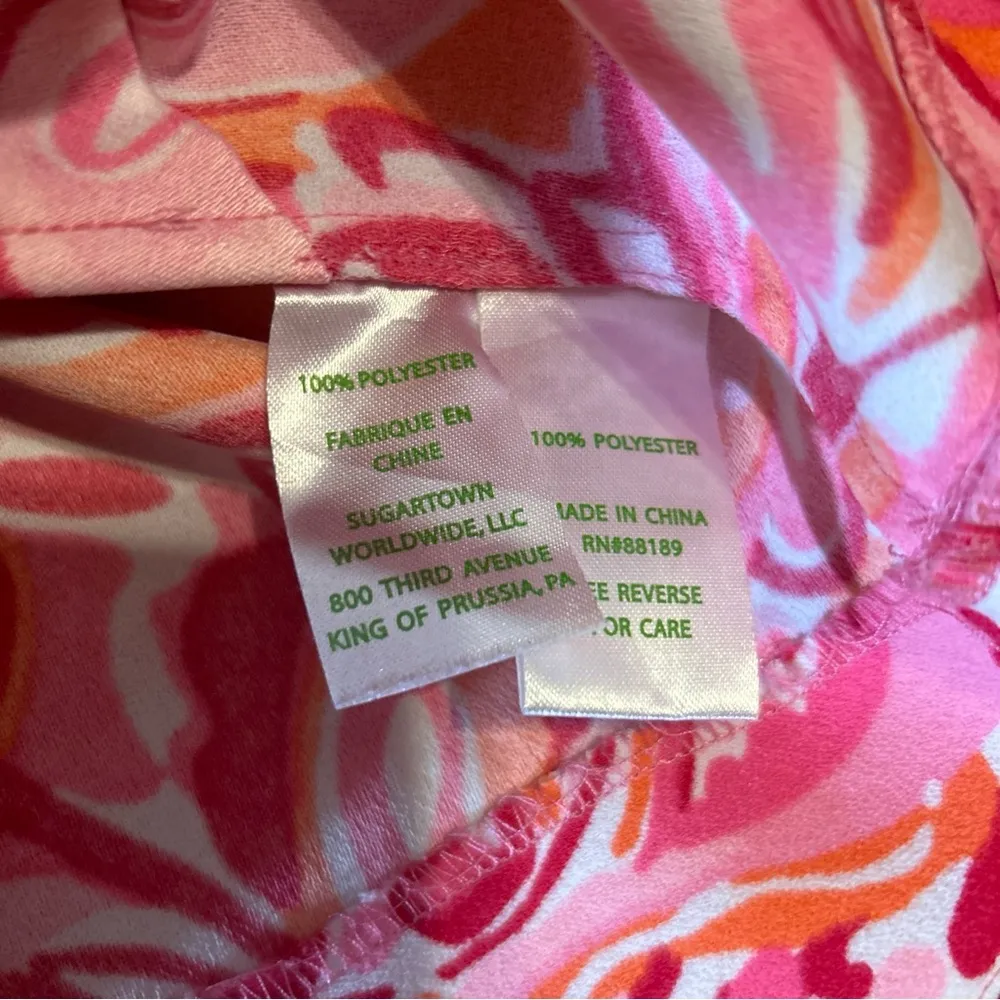 - Lilly Pulitzer Pink Pout Mango Salsa Cropped W/Scalloped bottom Size 4-E… - Image 4