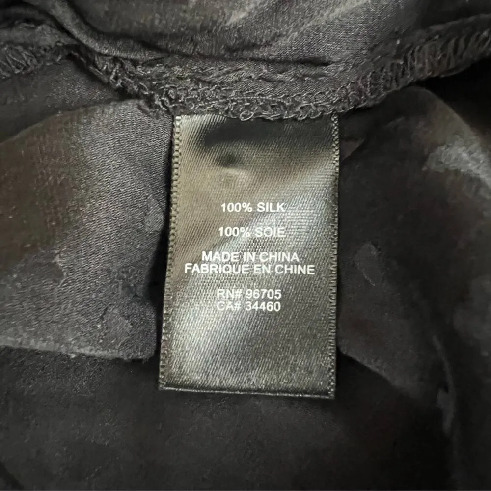 Rebecca Taylor Women’s Silk Jaquard Black Heart Print Tie Front Jumpsuit Size 2 - Image 8