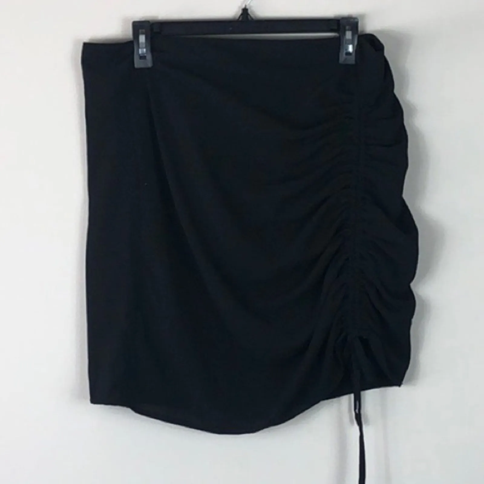JOA Mini Skirt Cinch Hem Black - Image 7