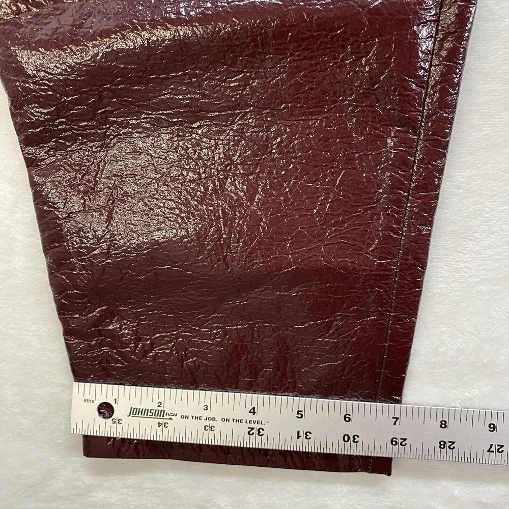 ASOS Jeans Womens‎ 32x32 Oxblood Vinyl Mid Rise 90's Straight Leg - Image 6