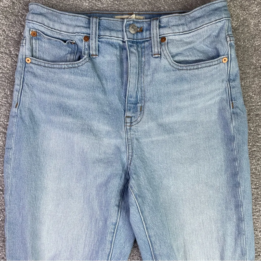 Madewell Jeans Women’s 26 Blue Slim Crop BoyJean High Rise Light Wash Ripped - Image 3
