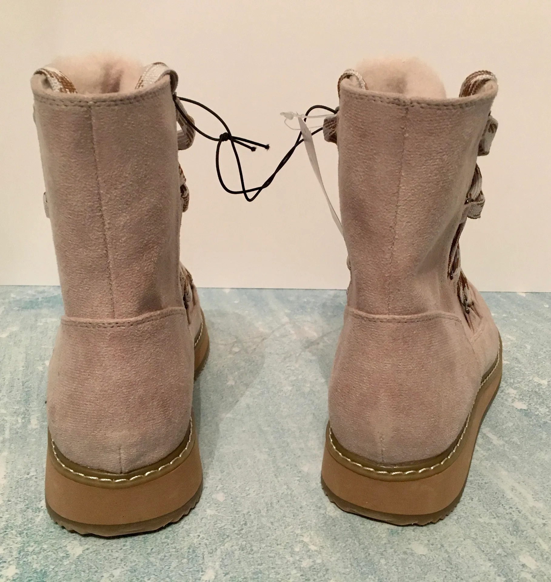Suede Winter Boots, Size 10 Tan - Image 5