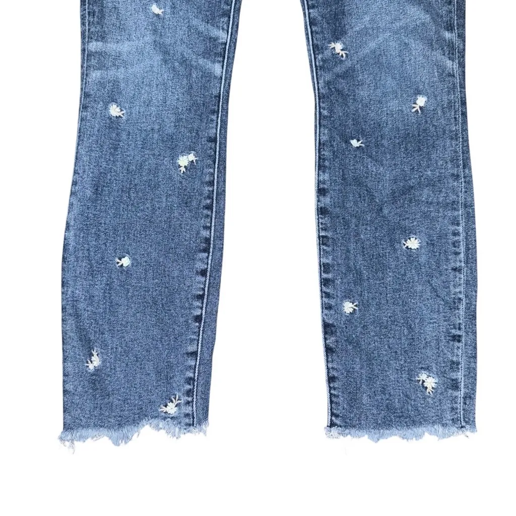 Abercrombie & Fitch Simone High Rise Ankle Jeans Floral Embroidered Size 25 / 0 - Image 5