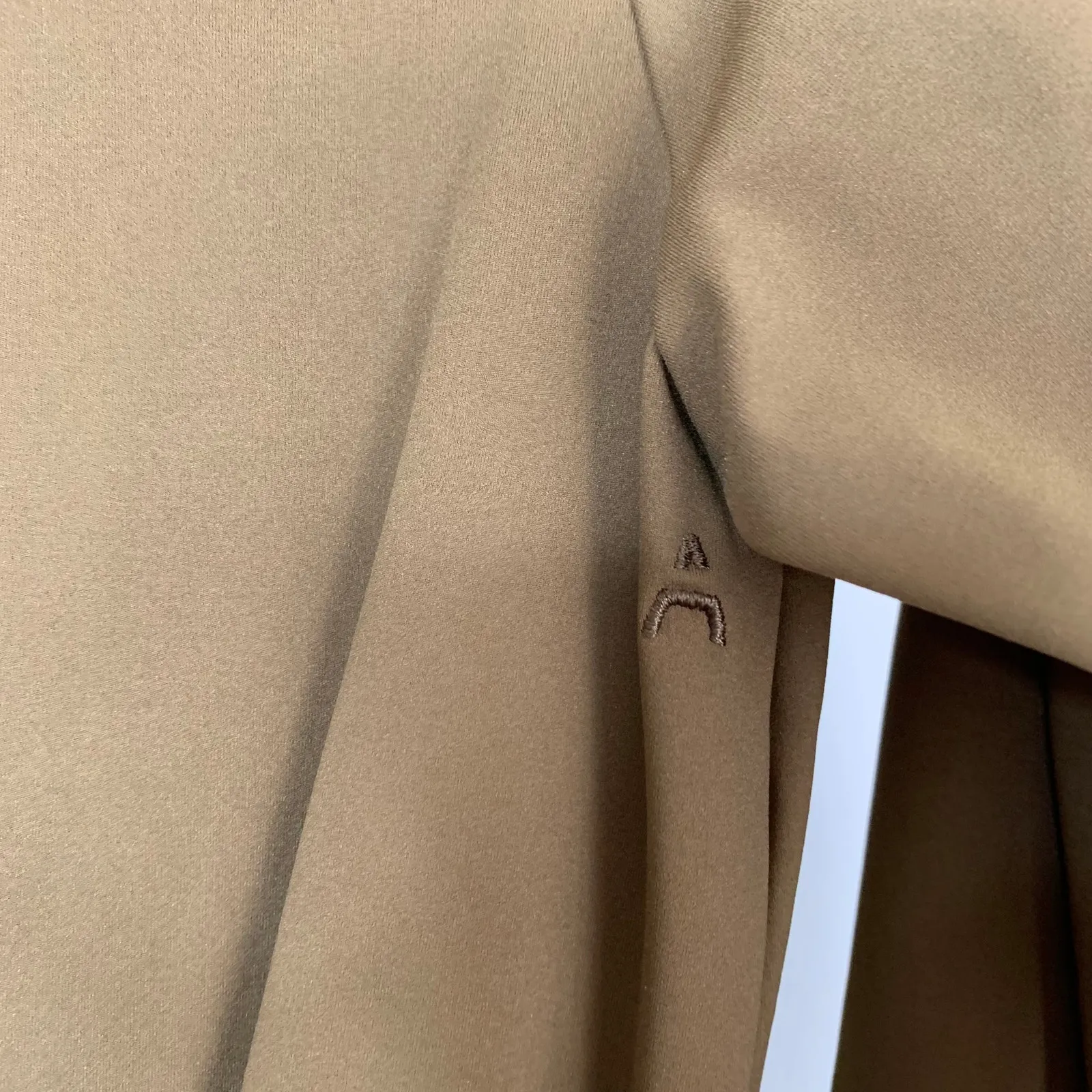 Aday Check-in Top Longsleeve Crop Top Olive Brown Stretch Travel Womens XS - Image 6