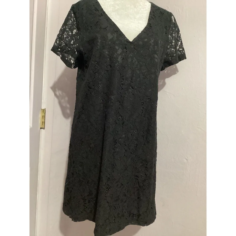 Lulu’s Clack Lace Bancroft Shift Mini Dress Short Sleeve M - Image 3