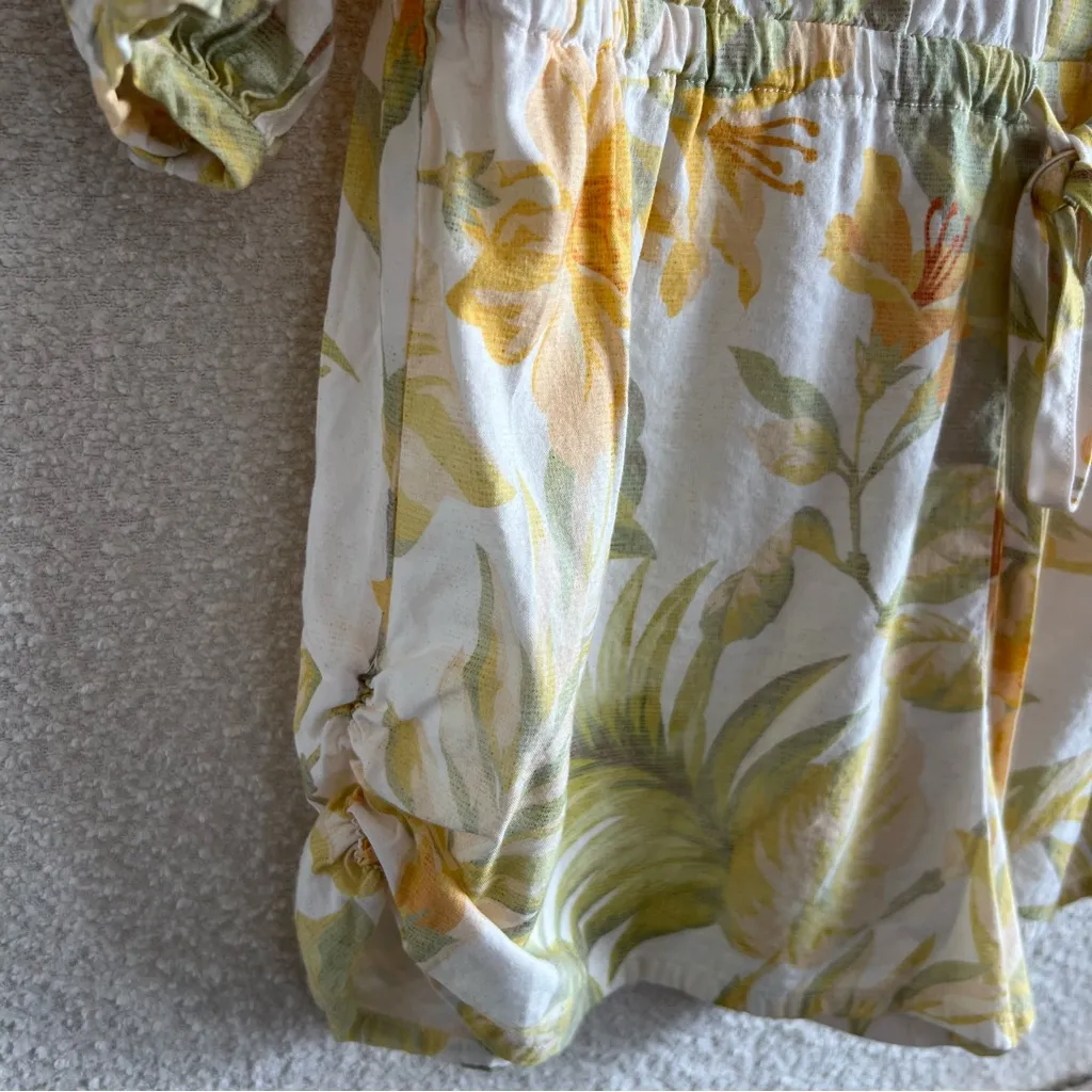 Le Salty Label NWOT Women’s Jerry White‎ Citrus Floral Romper Size Small White - Image 7