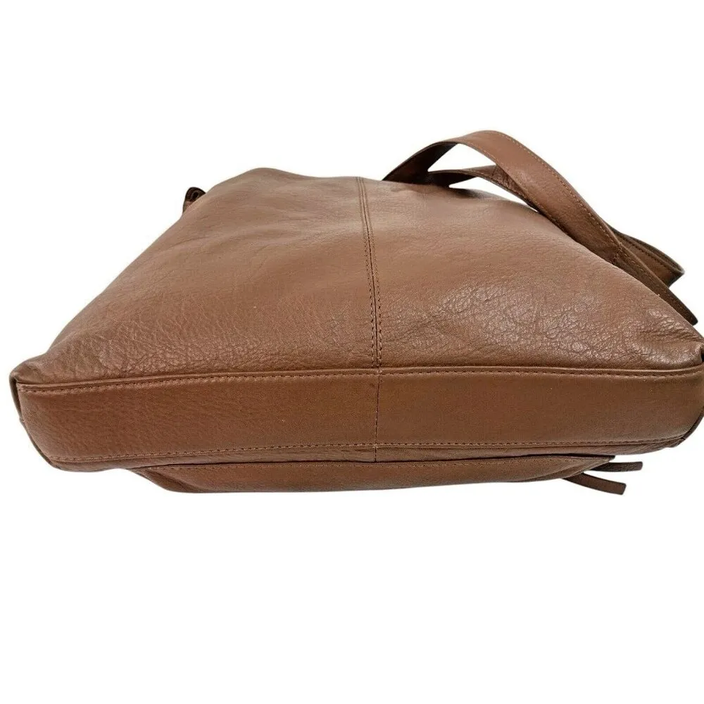 *Great American Leather Works Brown Cow Hide Crossbody Bag Medium Shoulder Purse - Image 14