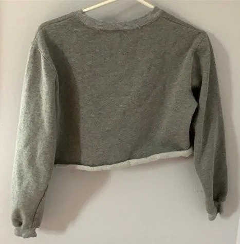 Pineapple Cropped Crew Neck Shirt Gray Size XS - Image 2