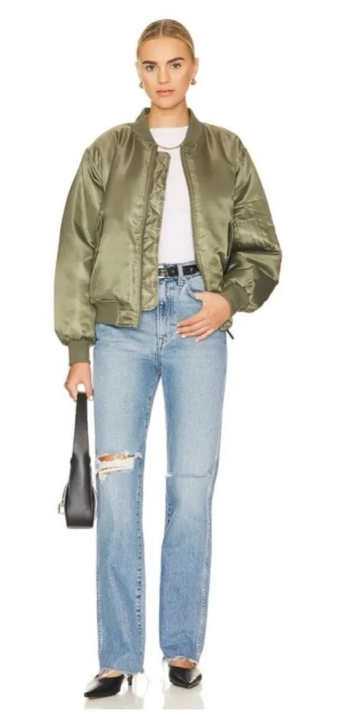 GRLFRND Sarah High Rise Straight Leg Jeans Rambla Distressed 100% Cotton 27 - Image 1