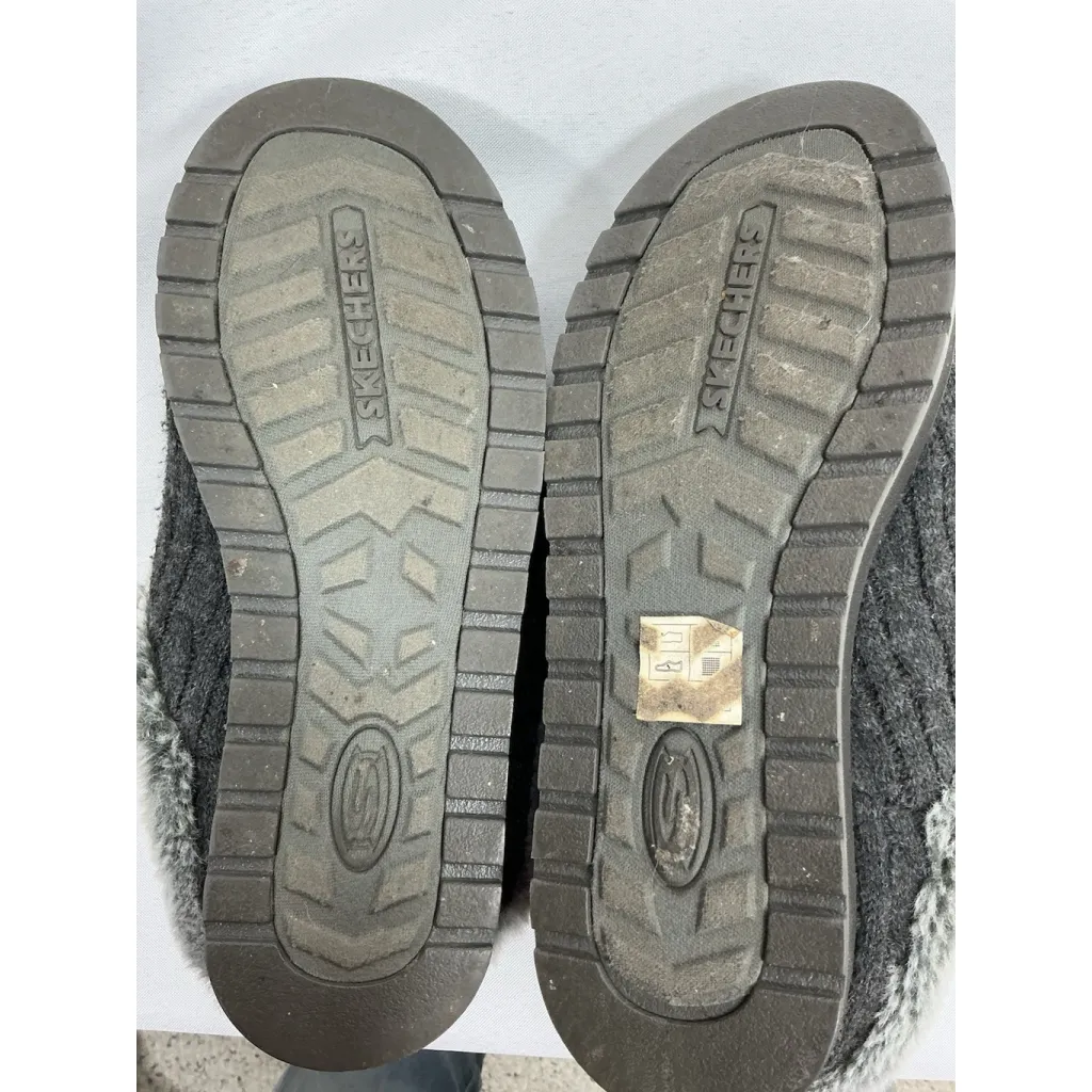 Womans Bobs By Sketchers Slip On Slide Slippers 7 Gray Lined Memory Foam - Image 6