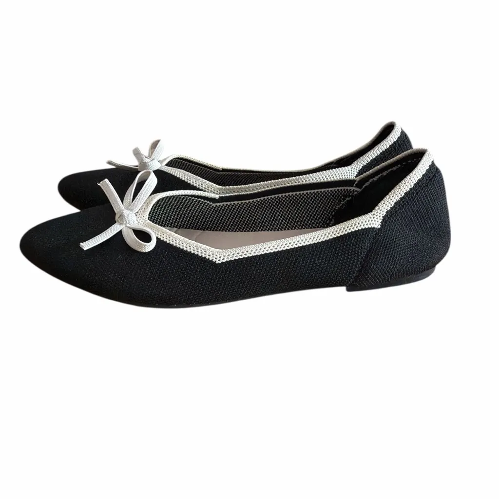 Danskin Black and White Women's Pointy Ballet Flats - Image 3