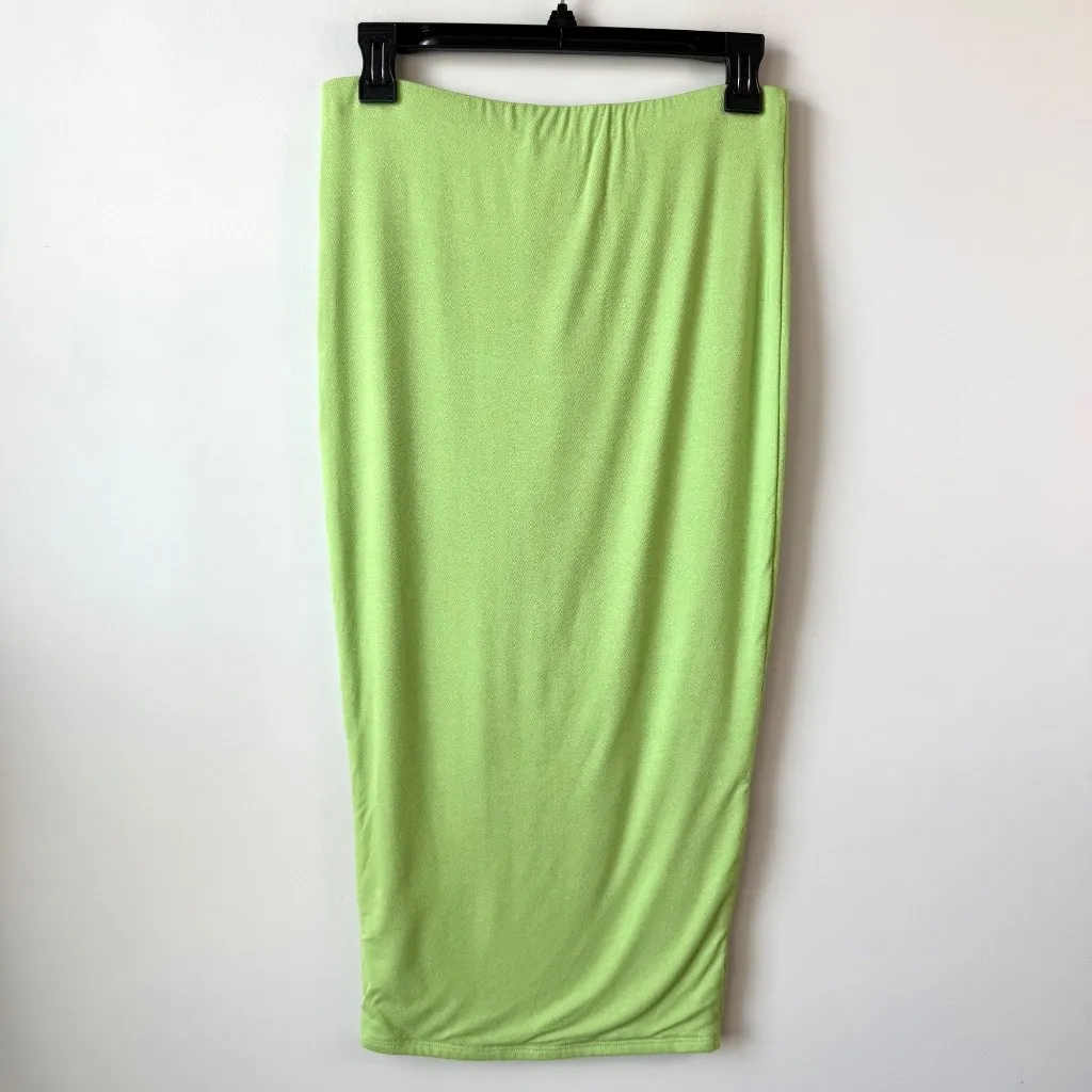 Naked Wardrobe Bodycon Midi Skirt Womens Size‎ L Kiwi Green - Image 4