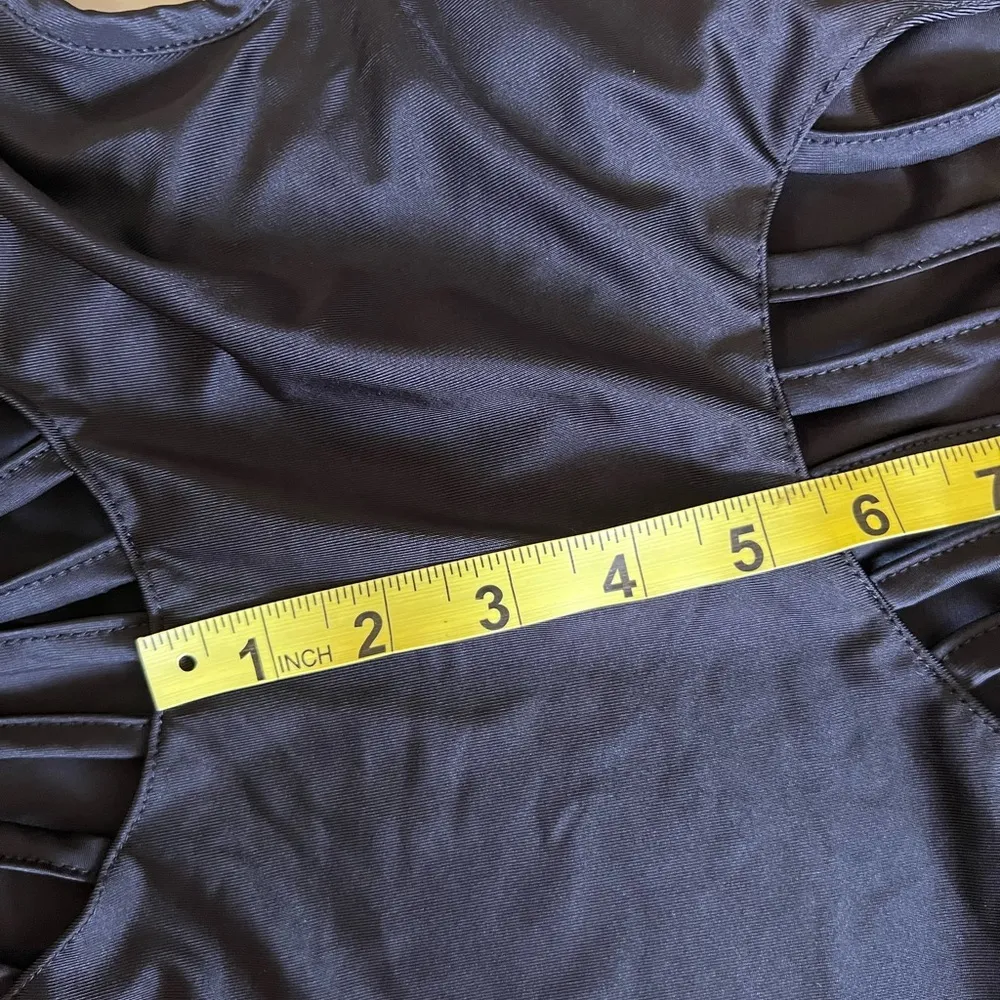 Yoins Yours Inspiration Women’s Solid Black Silky One Piece Bathing Suit Size L - Image 16