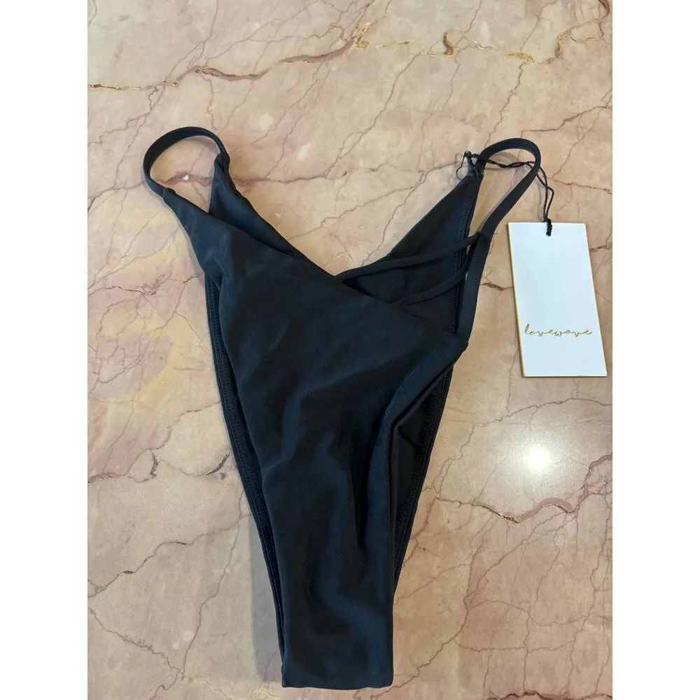 lovewave the Charley Bikini Bottom in Black Medium New Womens Swimsuit - Image 4