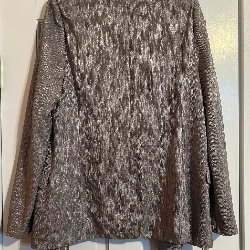 ASTR THE LABEL METALLIC PEWTER BLAZER JACKET SIZE MEDIUM - Image 4