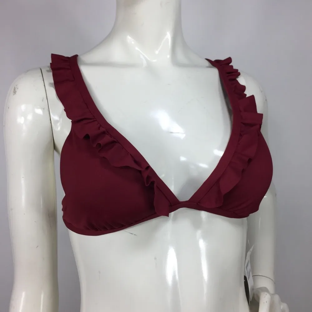 Chelsea28 Ruffle Triangle Cross Back Bikini Top - Image 6