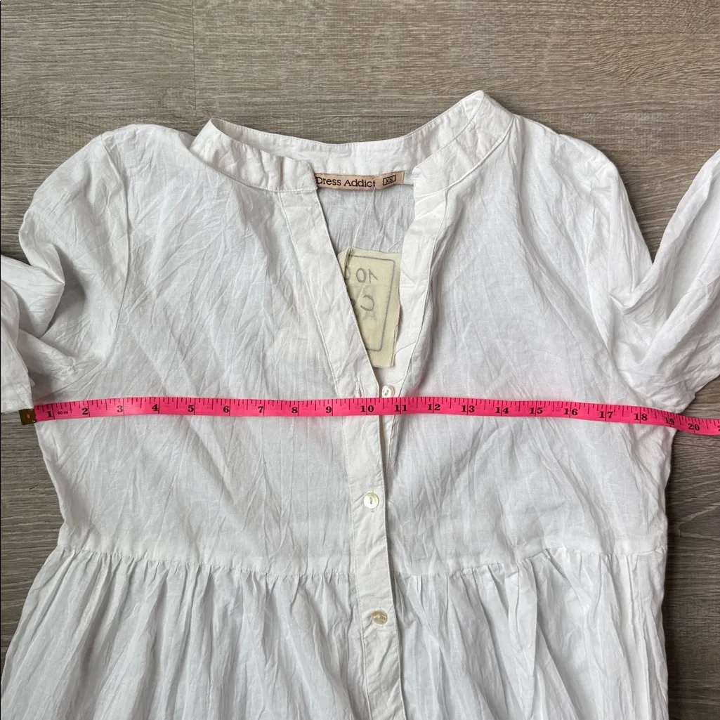 NEW Dress Addict cotton tiered dress XS White - Image 9