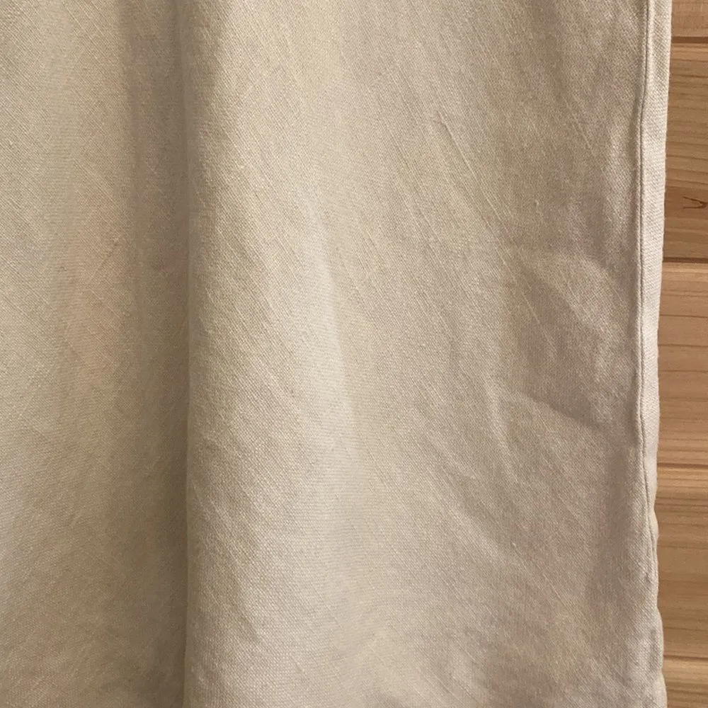 Malo Size 40 (6) Linen Skirt Cream Colored A Line Knee Length Made In Italy - Image 7