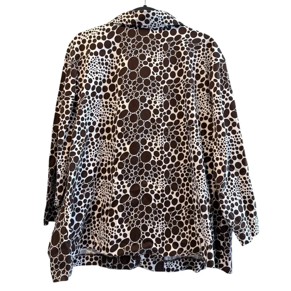 Cato Long Sleeve Animal Print Full Zip Jacket White Brown Spots 26/28W - Image 6
