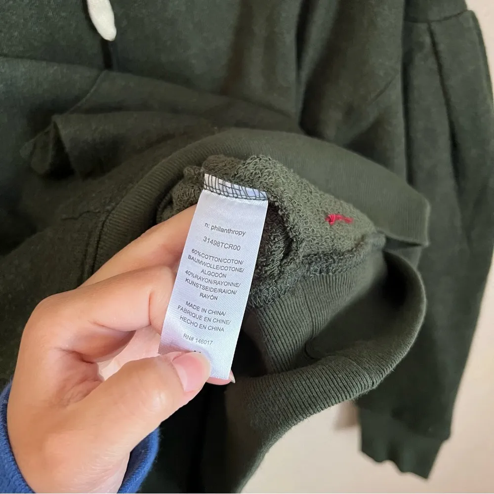 NWT n:Philanthropy Lange Green Dropped Shoulders Hooded Sweatshirt Medium - Image 4